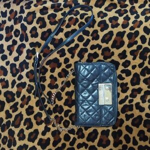 Michael Kors Sloan Black Quilted Leather Chain Crossbody Bag